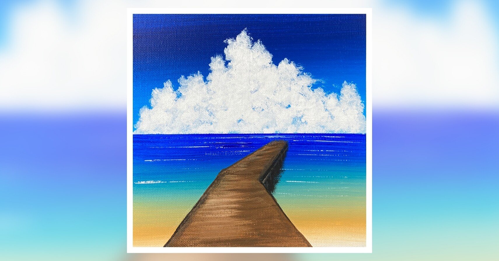 アクリル絵の具で アクアグリーンの海 を描く Junya Art Note