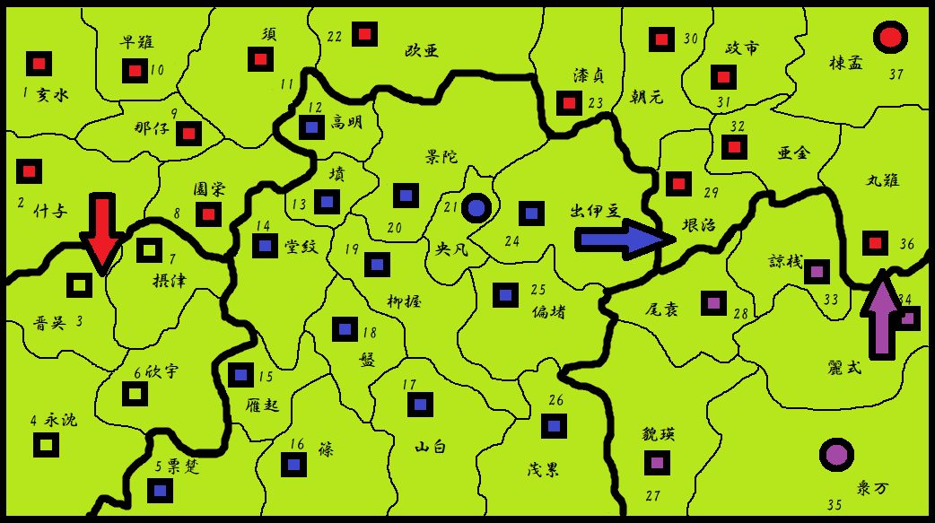 戦国n雄　蛇年８年　出陣図