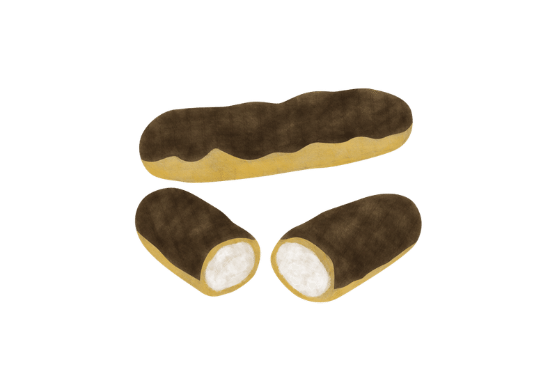 エクレア と チョコレートケーキ のイラスト あや あしあと手帳２ Note
