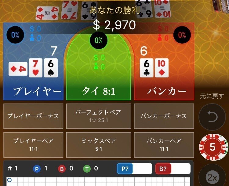 バカラ Baccarat 初手取りの基本 雑記 のぞみ Note
