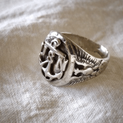 1940's のU.S.NAVYミリタリーリング 12号 スターリング 銀製｜rht7