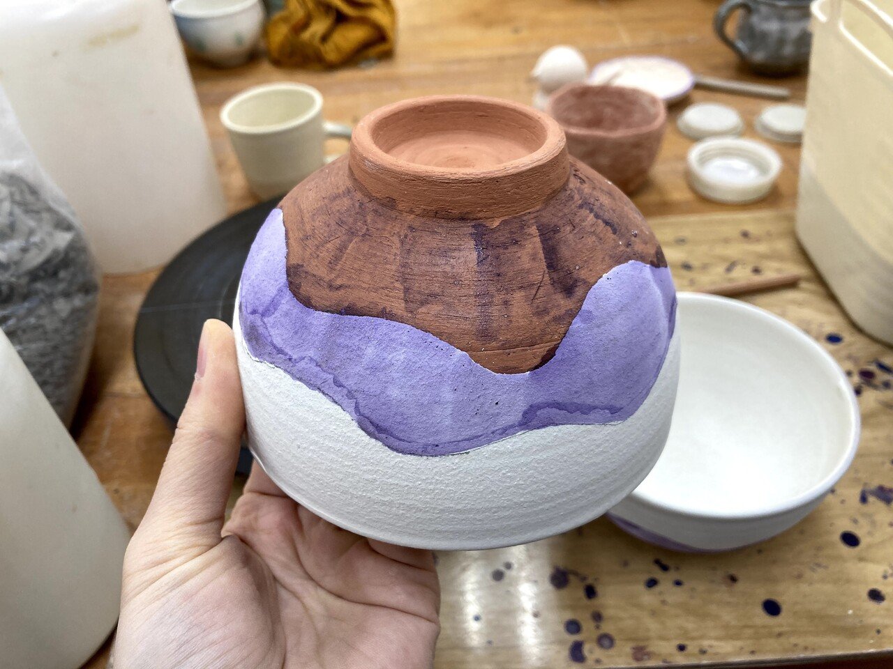 no.28 波模様のお茶碗 完成編｜Nao🍎＠陶芸主婦