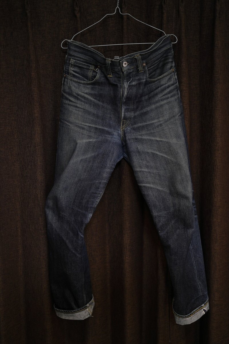 ワンピースオブロックのデニムパンツの経年変化 デニムウエア Note