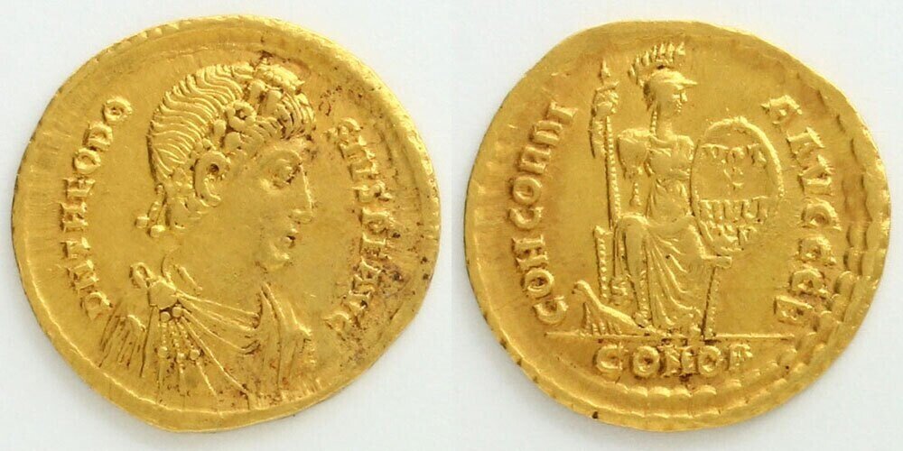 古代ローマ帝国ソリダス金貨オドシウス大帝