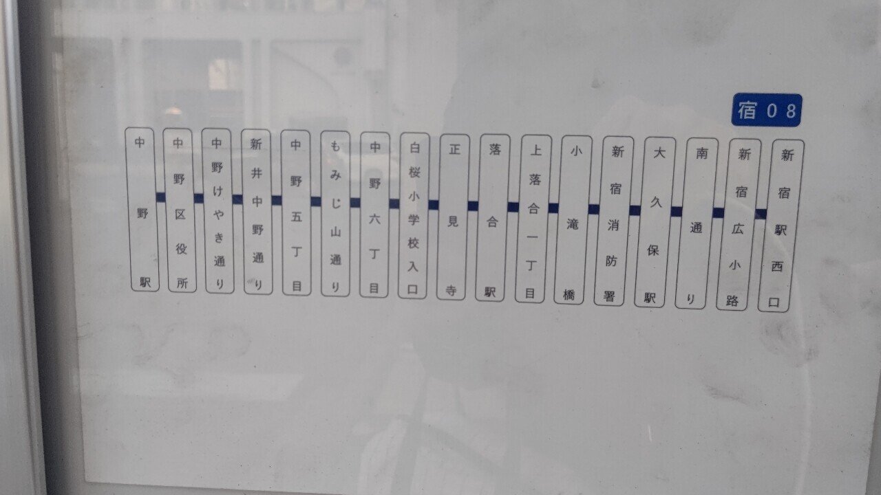 21年2月17日 関東バス 宿08系統に揺られて 新宿駅西口 中野駅 往路編 レールスター けんたろう Note