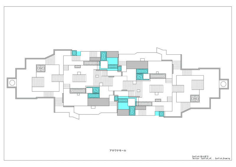 スプラトゥーン2ステージ エリア 図面その3 Sunfish まんぼう Note