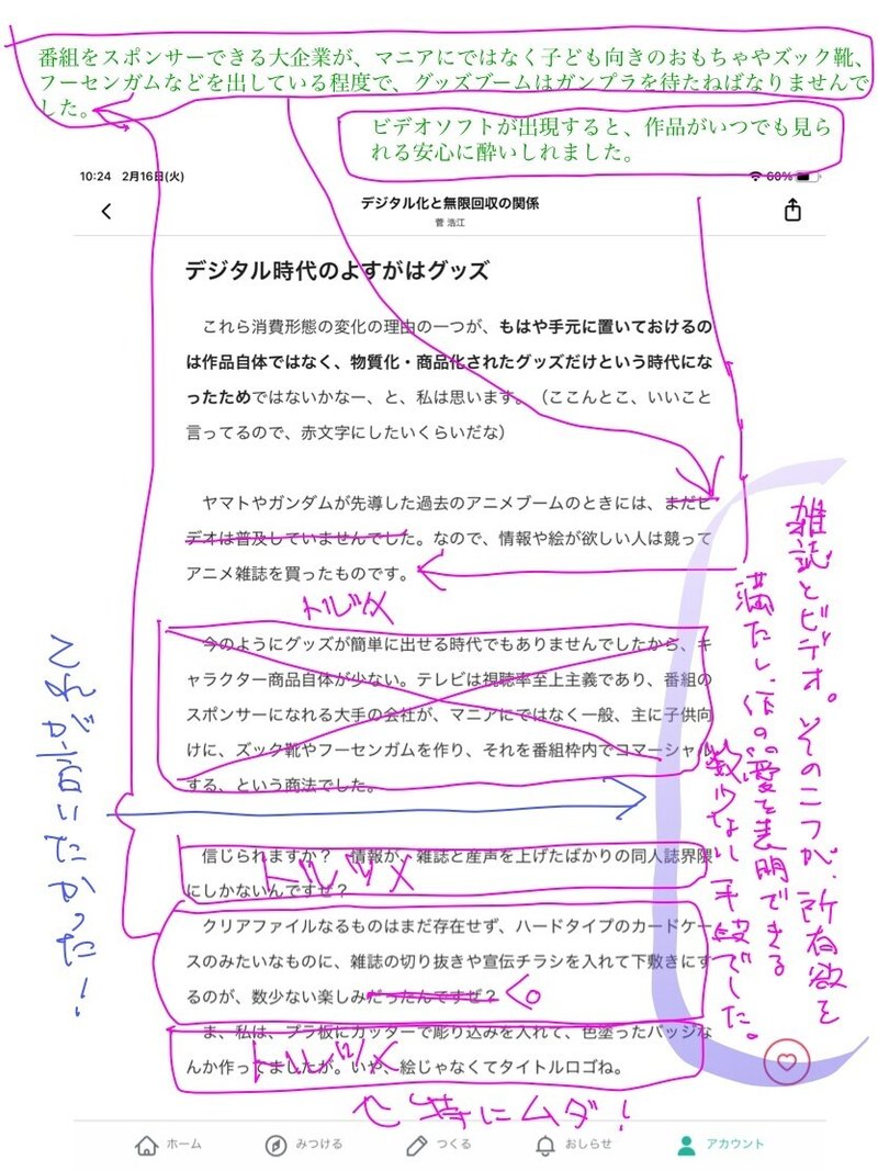 デジタル化と無限回収の関係の反省 判りにくいところを推敲する 菅 浩江 Note