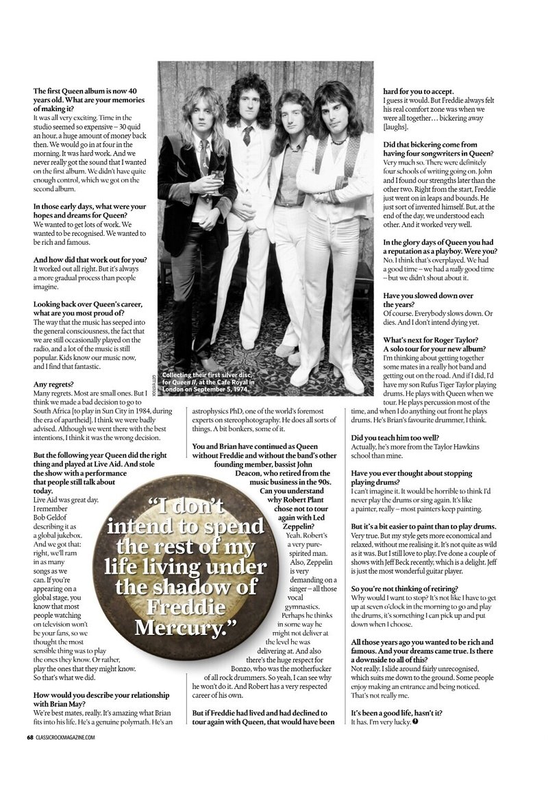 ロジャーインタビュー Classic Rock誌 13年 ふゆ Note ロジャーインタビュー Classic Rock誌 13年 ふゆ Note