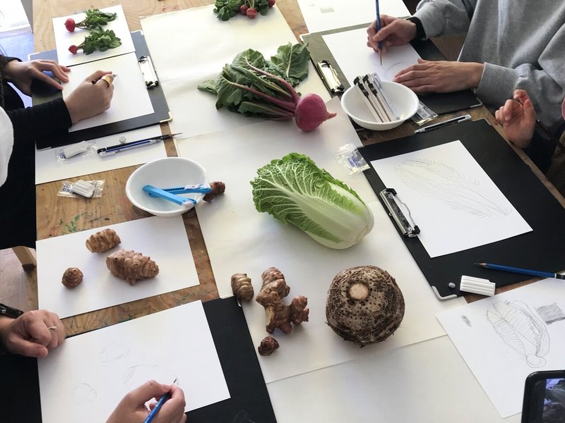 2月 季節の野菜デッサン教室 かんざき Note