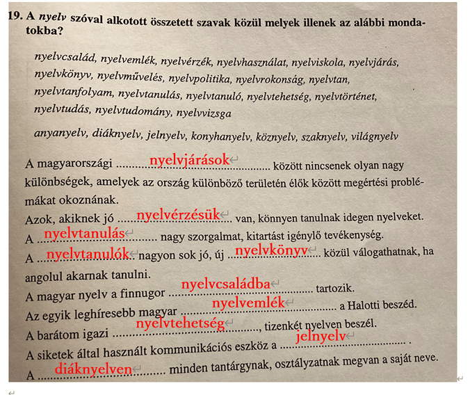 ハンガリー語の問題 解答編 おおかみののど ハンガリー語と英語についてなんか書く Note