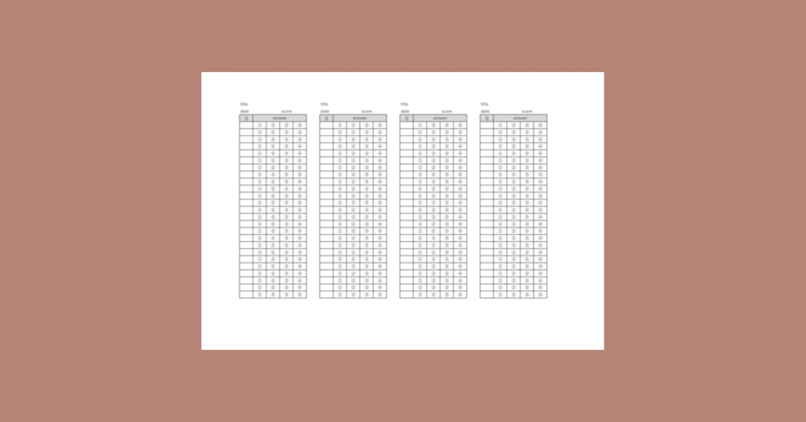 マークシート 数字四択 律 Note マークシート 数字四択 律 Note