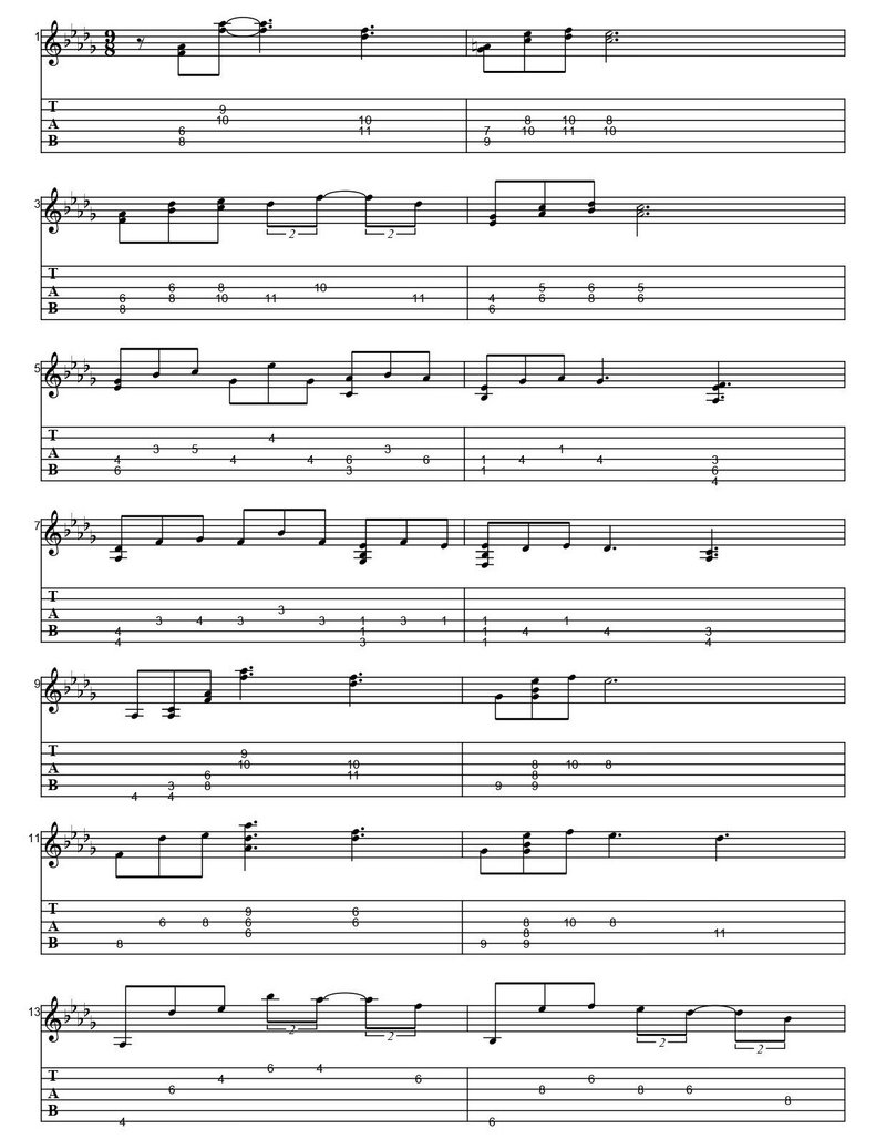 ギター 月の光 Tab譜 Vebe Note