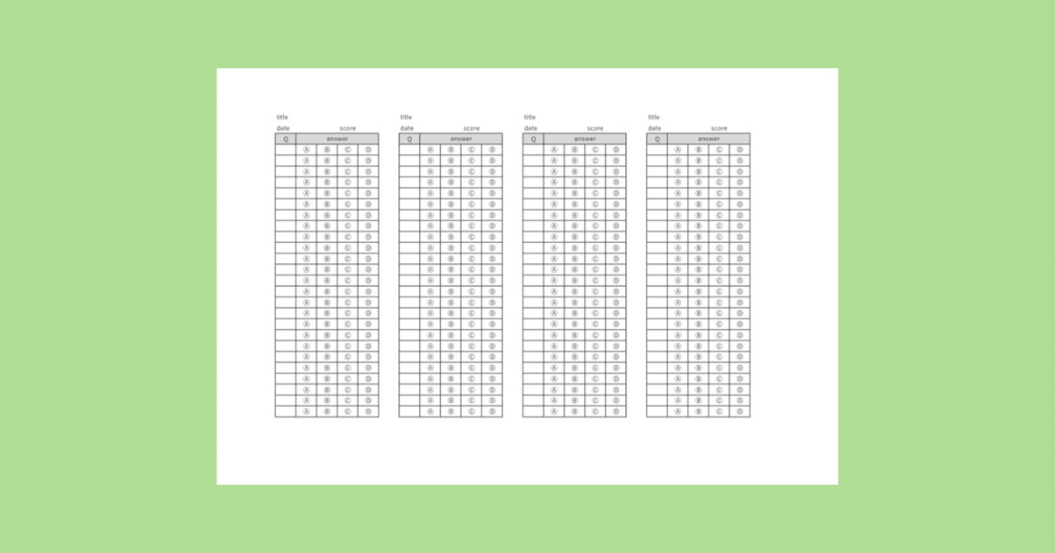 マークシート アルファベット四択 律 Note マークシート アルファベット四択 律 Note