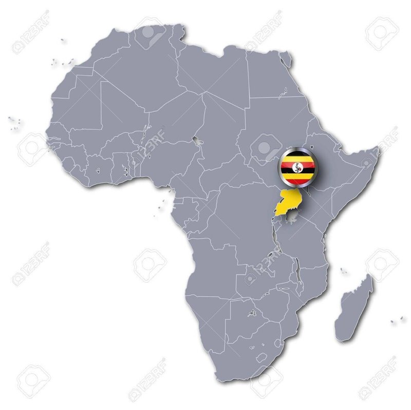 23857631-ウガンダをアフリカ地図