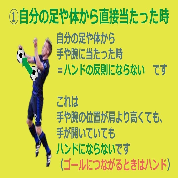 手に当たる ハンドは間違い Arbitro あるびとろ Note
