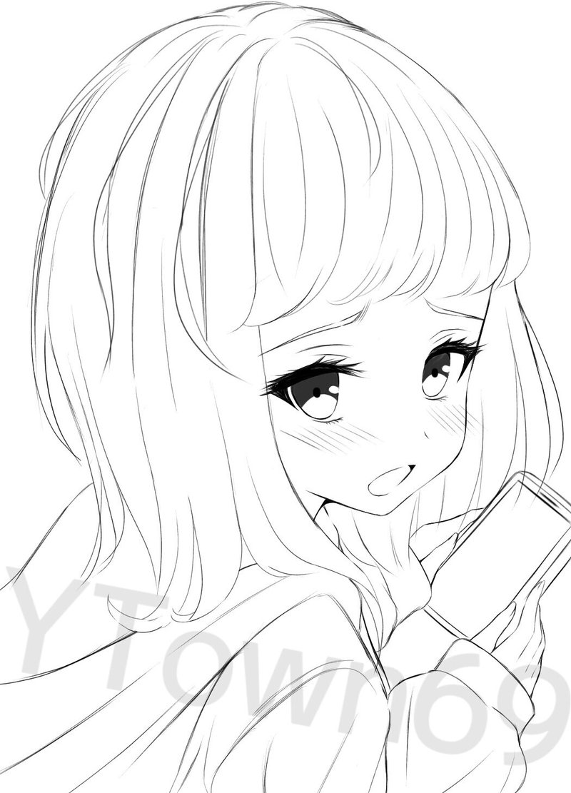 オリジナルイラストラフ画 漫画風ラフ画 Y Town Note