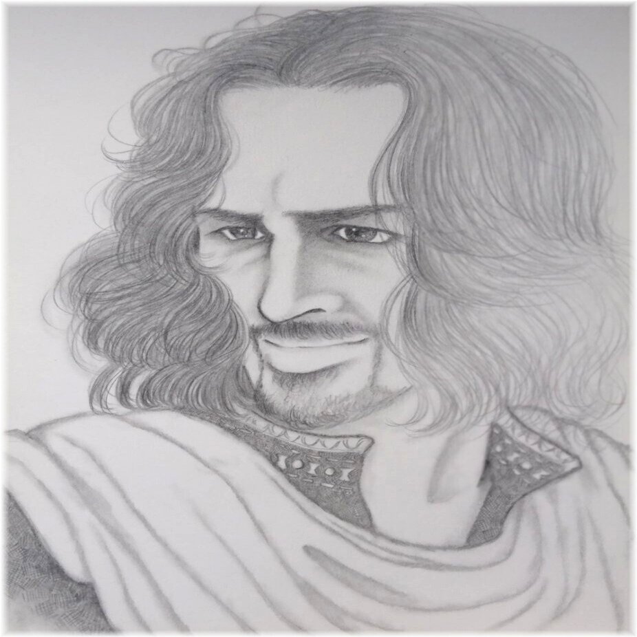 どりさんが描いたオデッド フェール Oded Fehr 氏のスケッチ Haword S Words Note