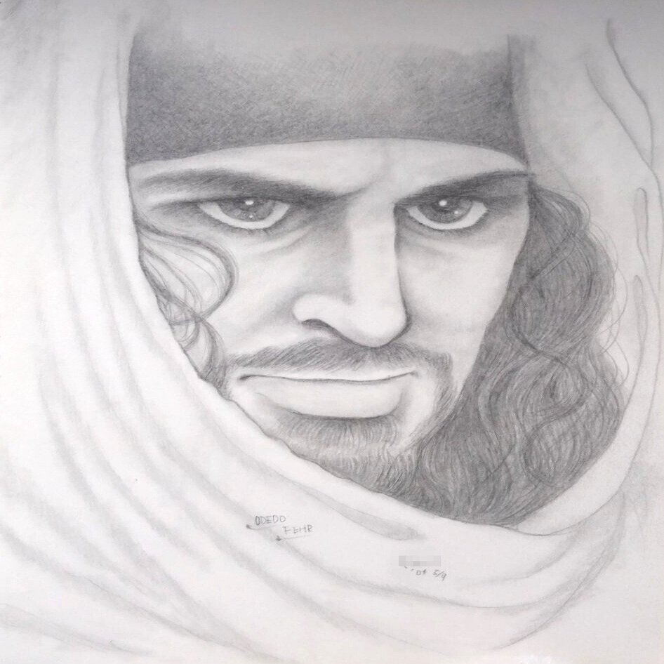 どりさんが描いたオデッド フェール Oded Fehr 氏のスケッチ Haword S Words Note