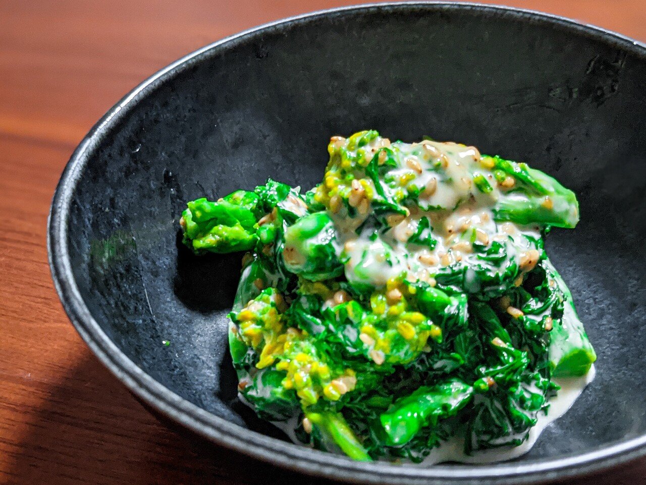 菜の花の胡麻わさびマヨネーズ和え Yudai Takada Ydah Note