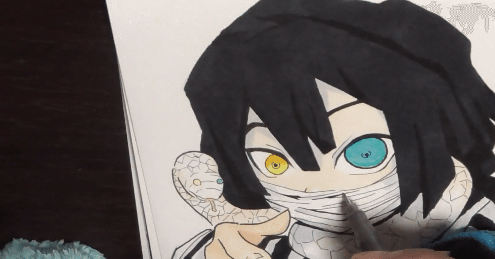 鬼滅の刃 ミニキャライラスト 蛇柱 伊黒小芭内 いぐろおばない Roka Note