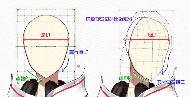 輪郭の変形(角度X)1