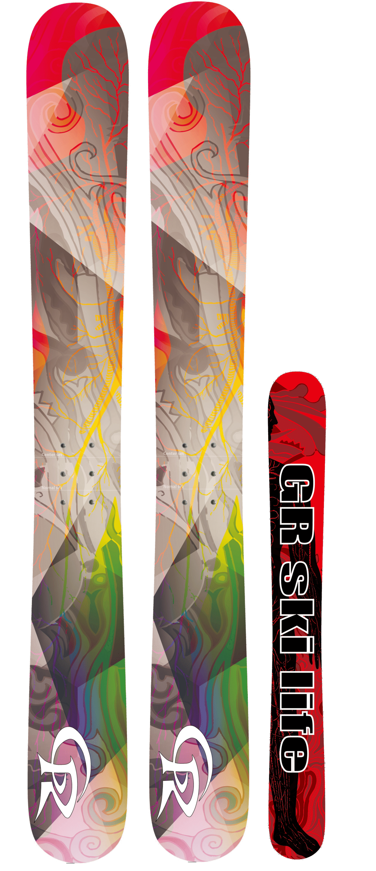 GR ski life Fairy ショートスキー　99cm GR ski lifeスキーボード スノーフェアリー Snowfeet* スキー
