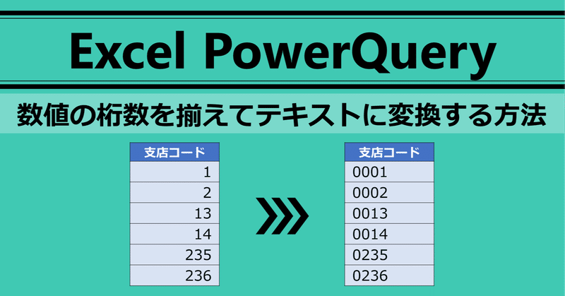 エクセル パワークエリ 数値の桁数を揃えてテキストに変換する方法 Excel Powerquery Excelドカタ Note