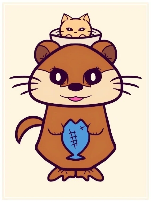 カワウソとねこ｜どやネコ。｜note