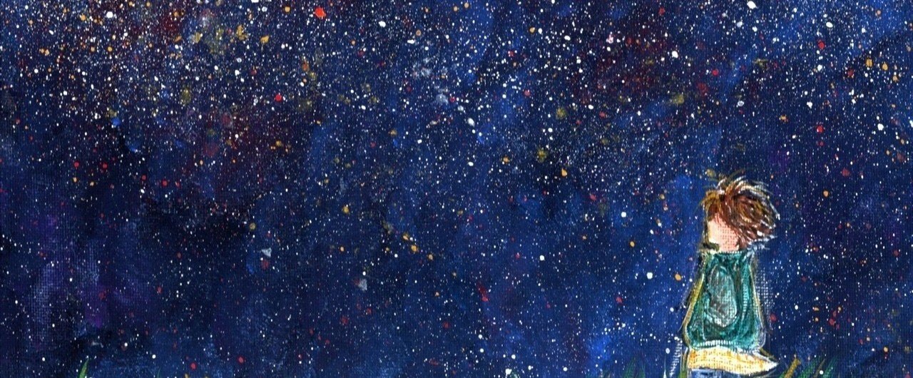 夜空 アクリル画 Tomocheeee 絵描きびと Note