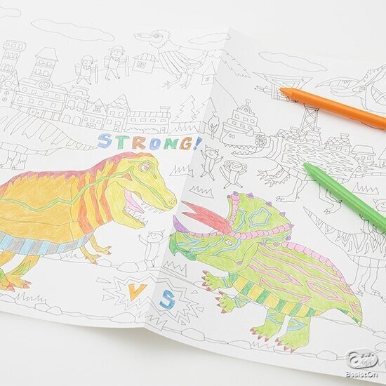 ながーく広げて塗り絵を楽しむ Arで恐竜が飛び出す新しい塗り絵 Assiston Note