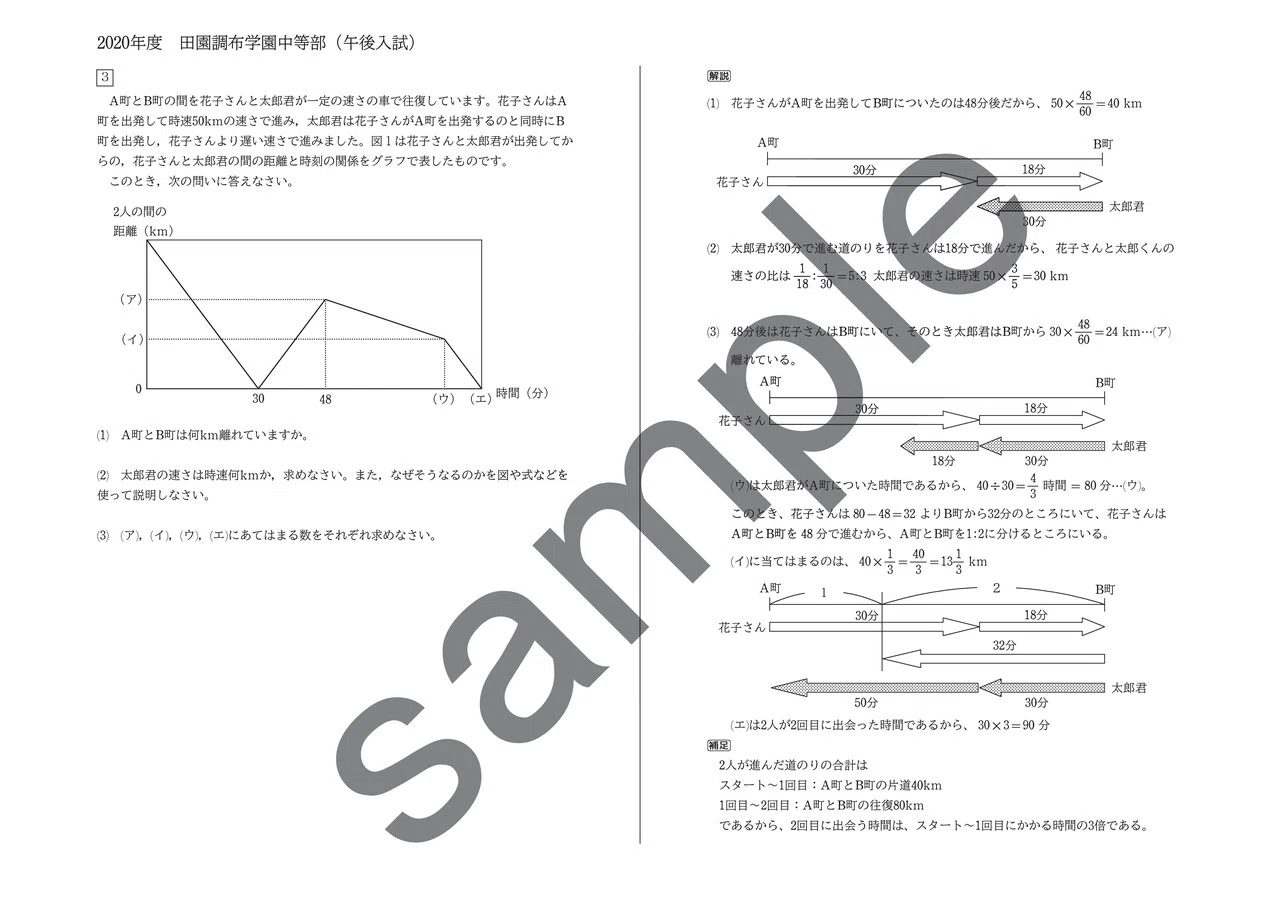 2020年度 田園調布学園中等部（午後入試）｜算数選抜専門ちゃんねる。