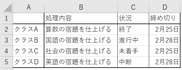エクセル 特定の列のセルの値にあわせて行全体の書式設定をする 1 株式会社リュディア Note