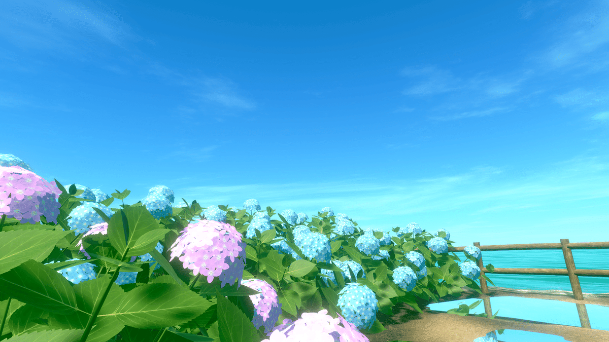 VRCワールド巡り 紫陽花岬 -CAPE HYDRANGEA-｜nikobeth