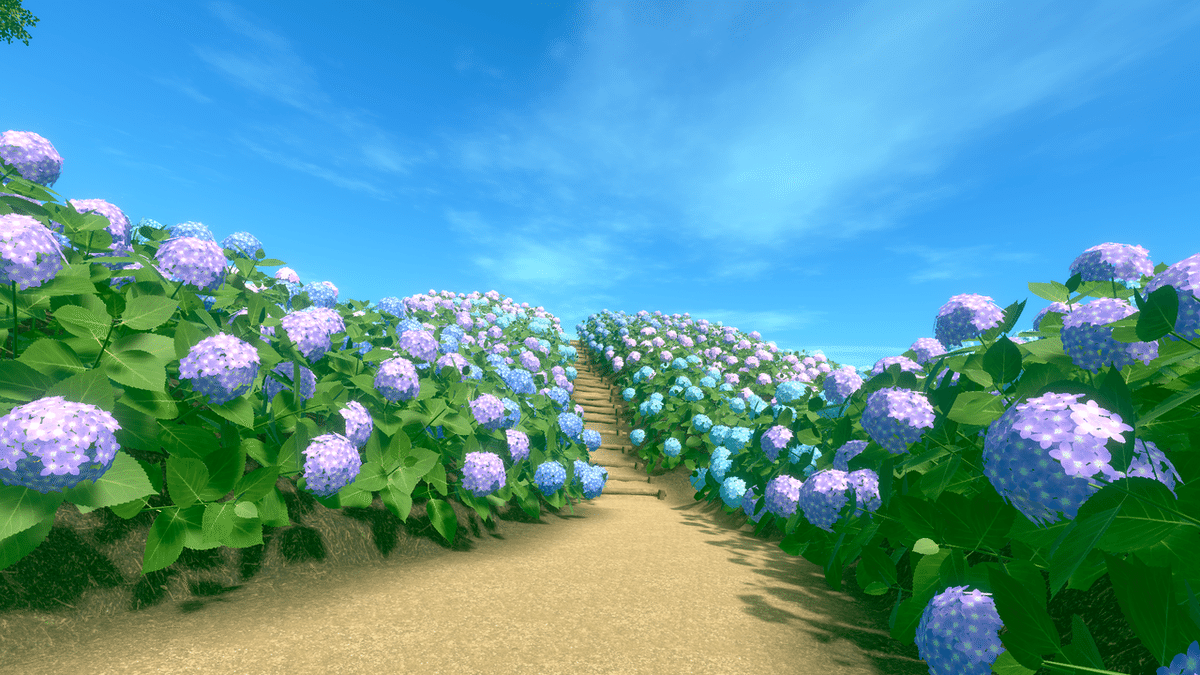 VRCワールド巡り 紫陽花岬 -CAPE HYDRANGEA-｜nikobeth