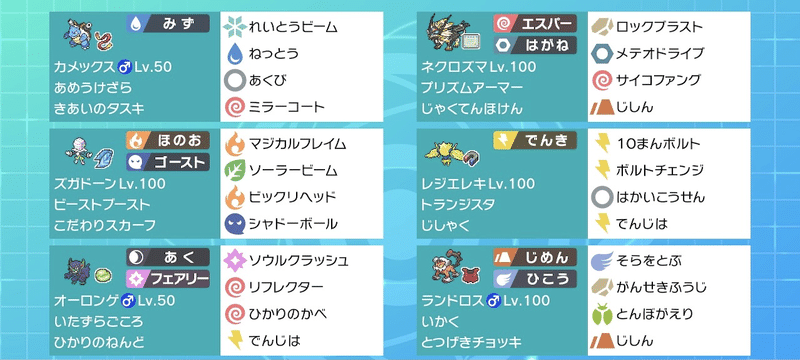 ポケモン剣盾 ランクバトル シーズン15 終了 使用パーティ ちわわ Note