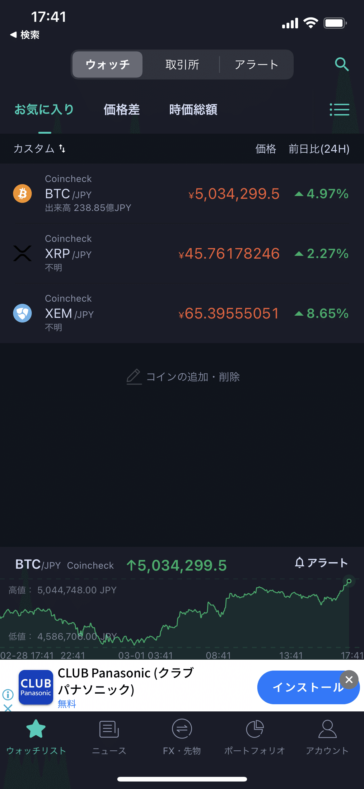 iPhoneとアップルウォッチアプリで株価・仮想通貨のチャートを見る方法｜Appleとカメラが大好き！編集部