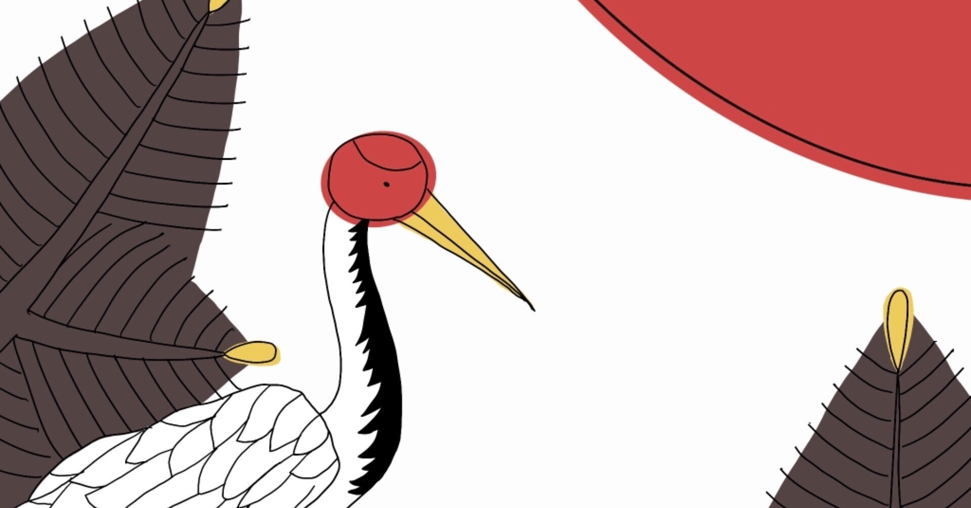 楽しむイラスト練習記 花札その2 松に鶴 しち Note 楽しむイラスト練習記 花札その2 松に鶴 しち Note