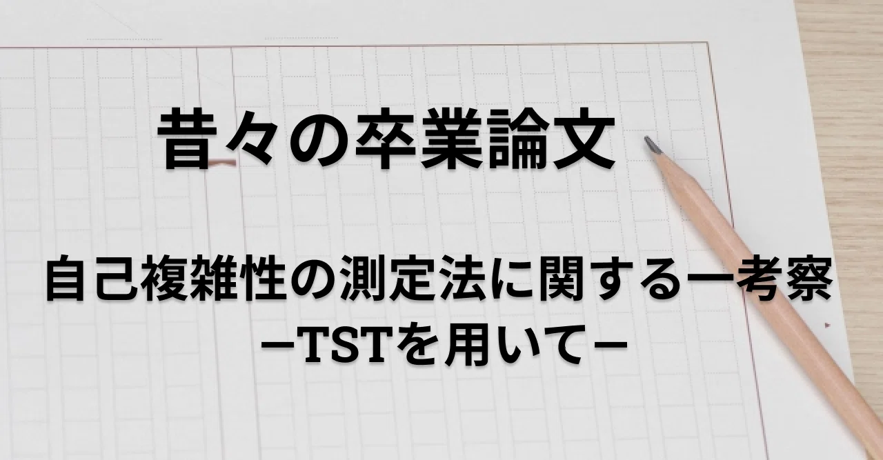 自己複雑性の測定法に関する一考察 Tstを用いて 向井愛 Note