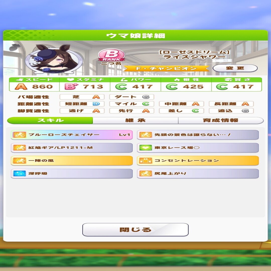 ウマ娘 ライスシャワーura育成理論 機関銃の小夜 Note