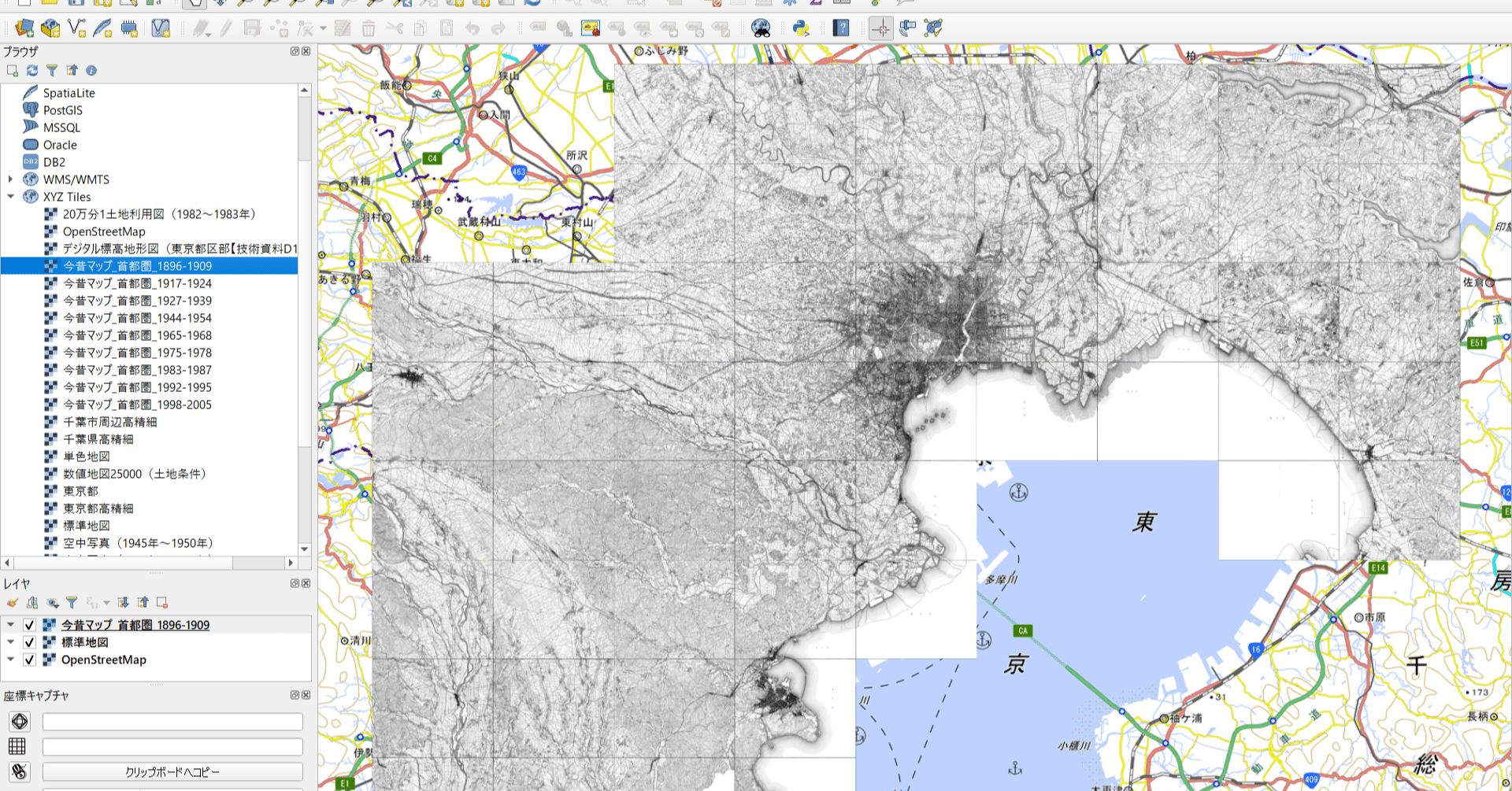 Gis 8 Qgisで今昔マップの旧版地形図を一発で簡単に一括登録する技 21 4 29更新 くにみち Note