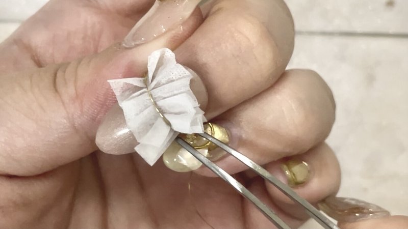 セリアジェル ティッシュを使って作る Instagramで話題の チュールネイル シフォンネイル フリルネイル Youtube動画紹介 Lueir Nail ルワネイル Enmi えんみ Note
