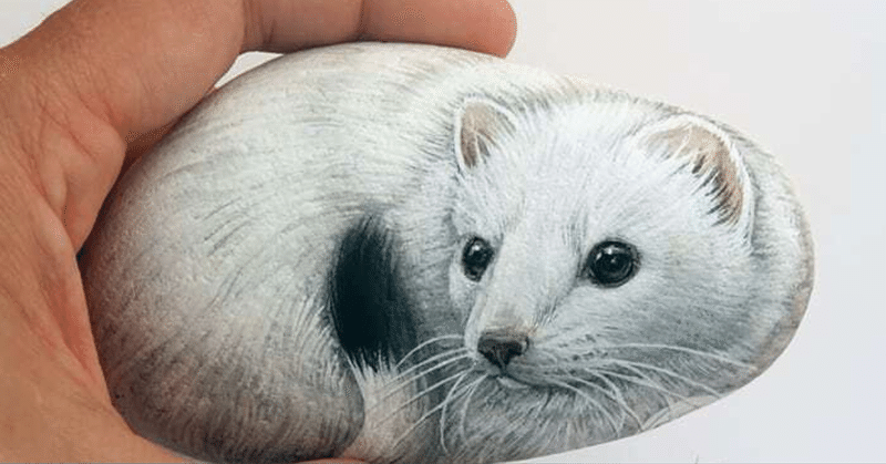 石に描いた動物の絵 3 ノリノリ Note