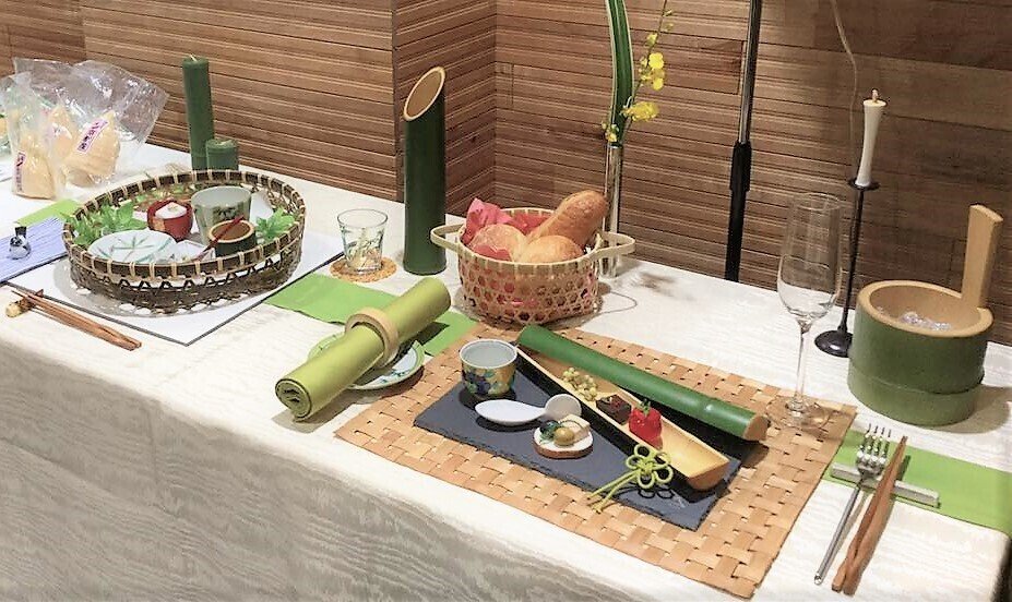 竹の子 結界 宗家好 屏風 箱付 竹工芸 竹 楽天市場】【一点限り】渡辺竹清作 鳳尾竹乱れ編み花籠