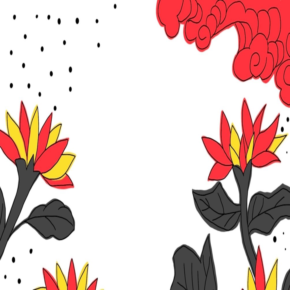 楽しむイラスト練習記 花札その3 菊に盃 しち Note