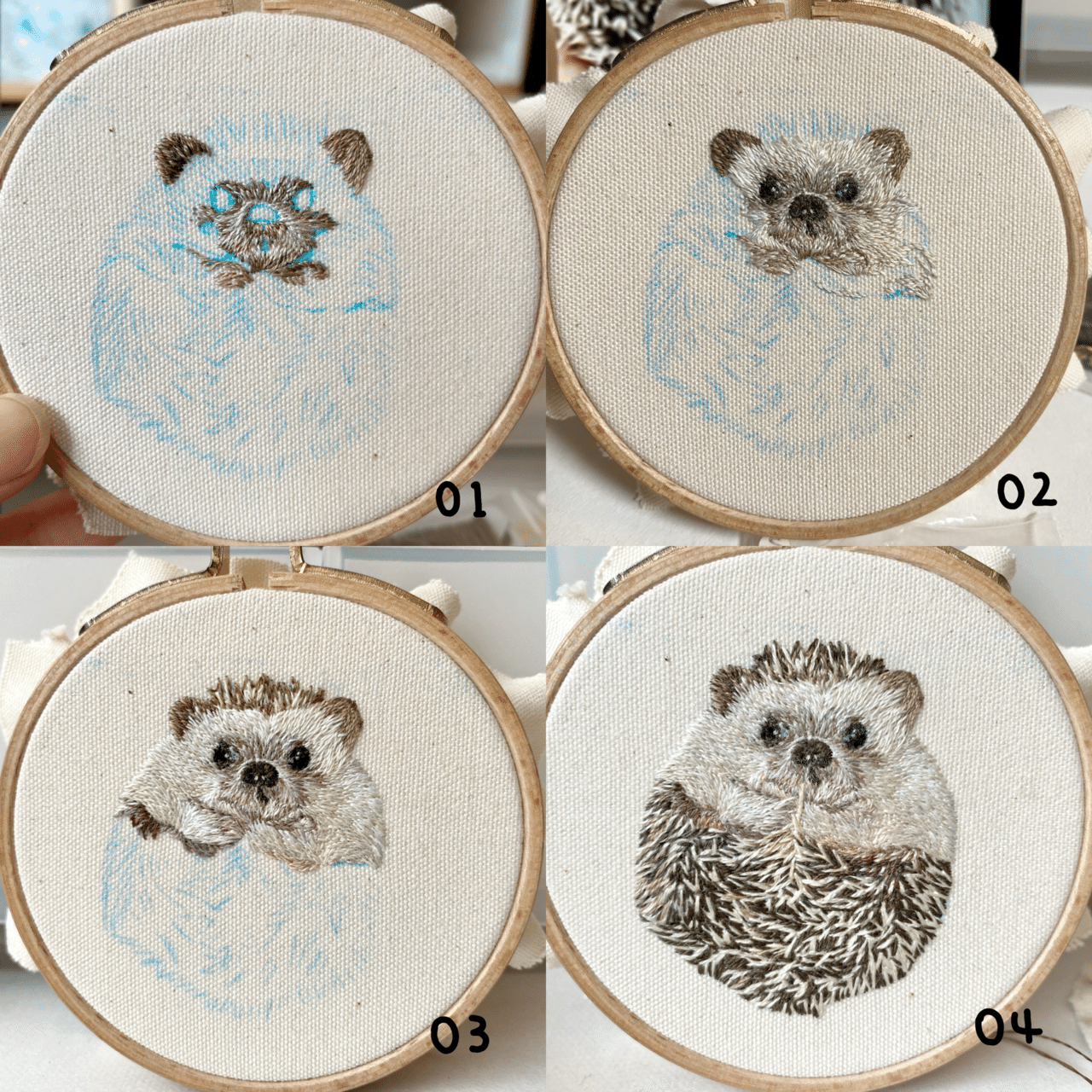 ちいさないきもの刺繍 004 005 ちいさなかべかざり Note