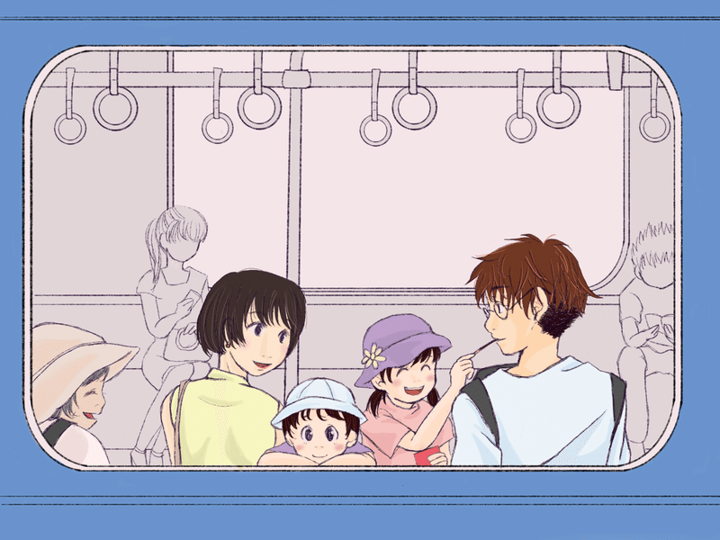 楽しむイラスト練習記 電車内の風景 おでかけしたよ しち Note 楽しむイラスト練習記 電車内の風景 おでかけしたよ しち Note