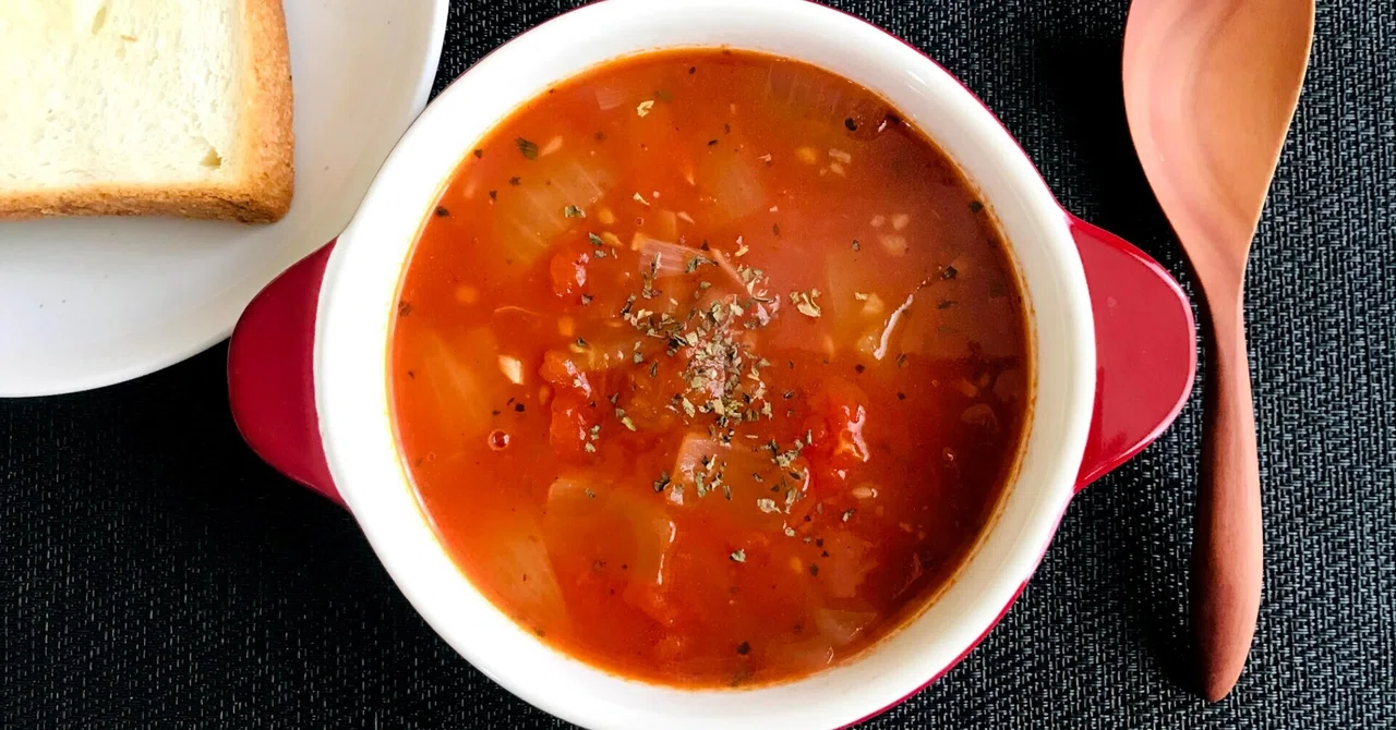 レシピ：アメリカン料理】ホールトマト缶で作る簡単トマトスープ｜ぽん