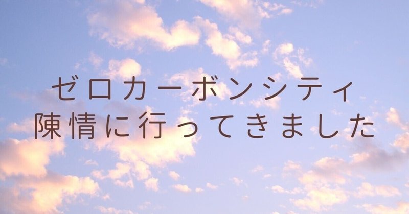 とある市でゼロカーボンシティ宣言陳情の主旨説明をしてきました。