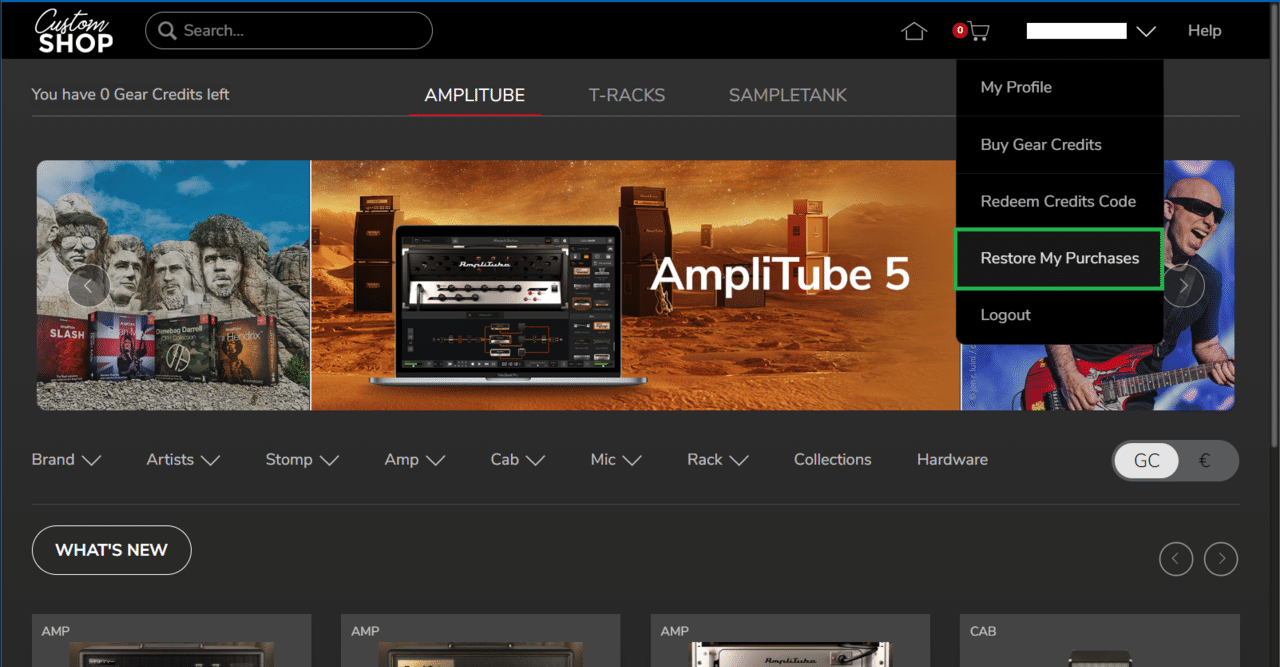 AmpliTube・T-RackS・SampleTankにて現在お持ちのギア/サウンド