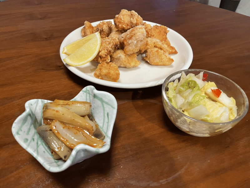 とにかくqolを向上したい人の鶏むね塩ザンギとオニオンリング とにかく食でqolを向上したい人のブログ Note